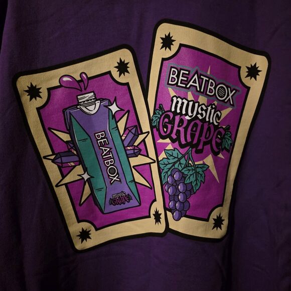 NWOT BeatBox Hoodie Pullover 2XL Neon Graphic Back Logo Party Grape Purple Rare - Picture 4 of 5